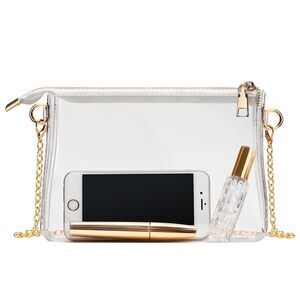 Clear Purse for Women - Stadium Approved Small Crossbody Bag with Zipper